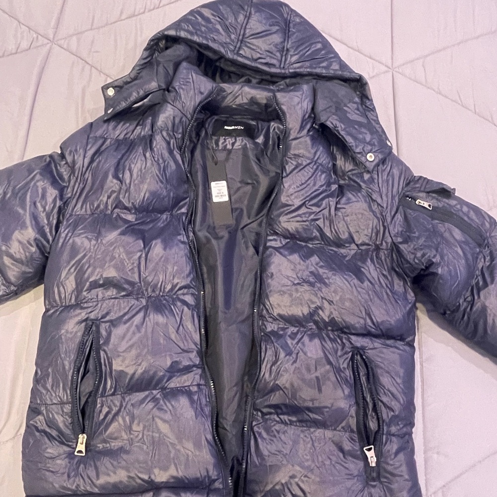 Fashion Nova Men's Blue Puffer Jacket